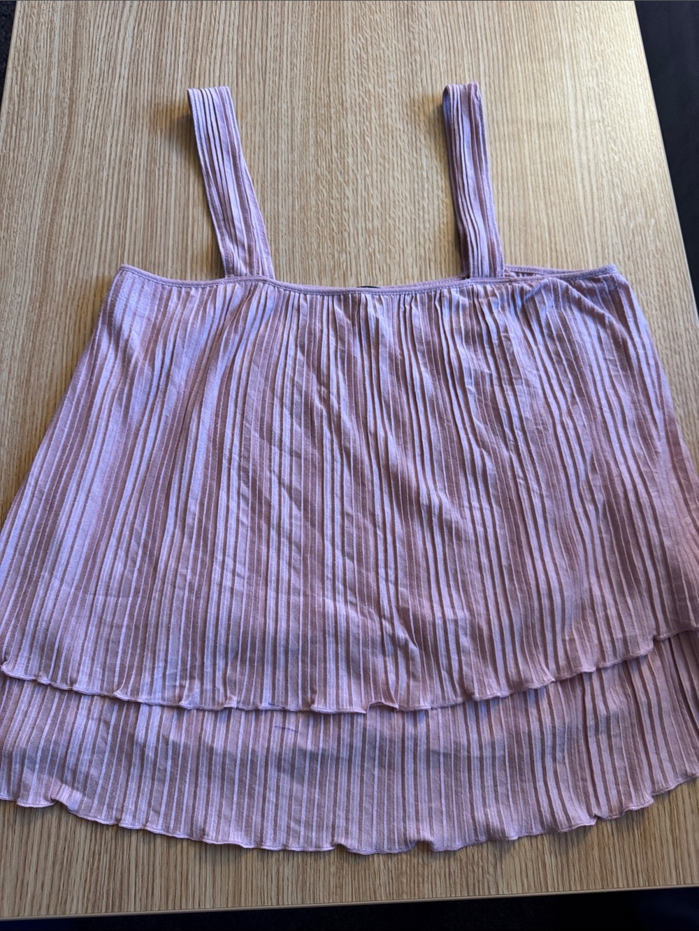Express Light Pink Pleated Camisole Tank